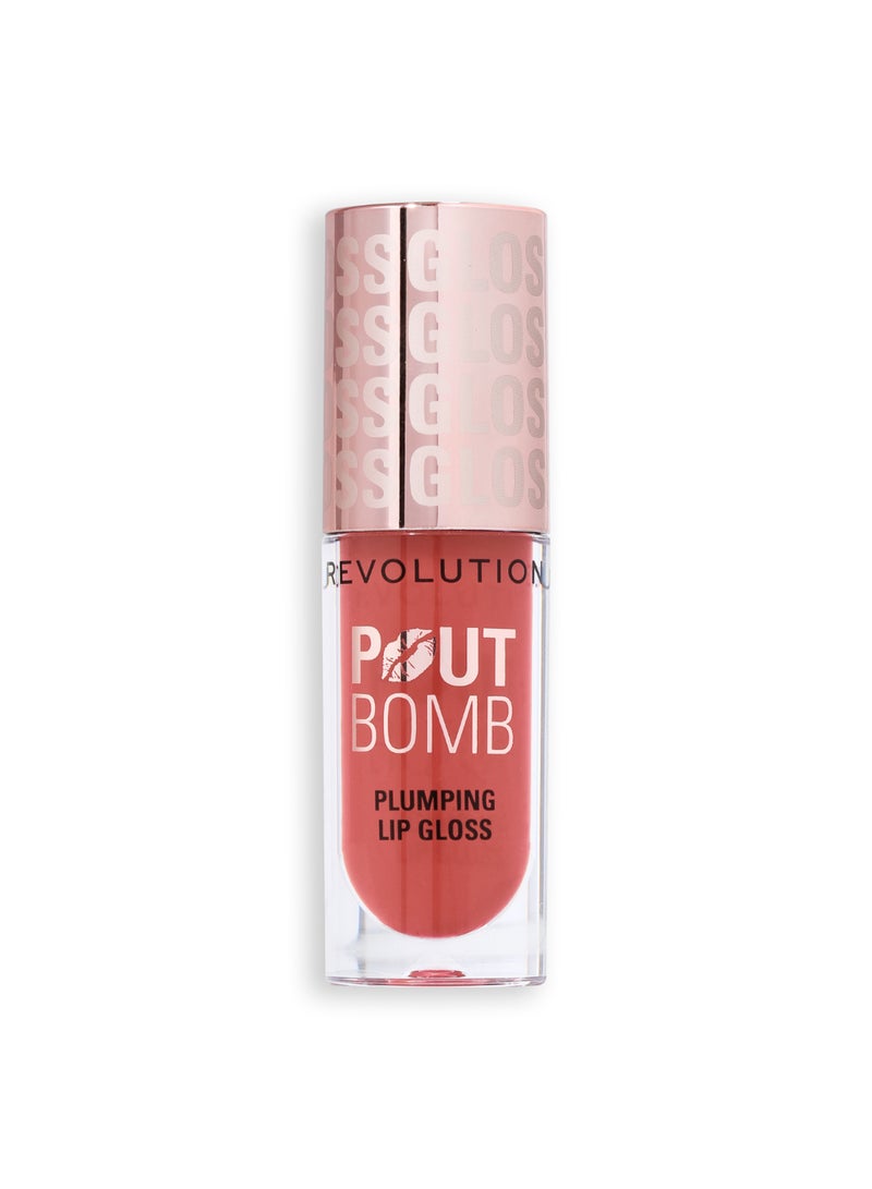 REVOLUTION Pout Bomb Plumping Gloss Melba Warm Peach - Image 1